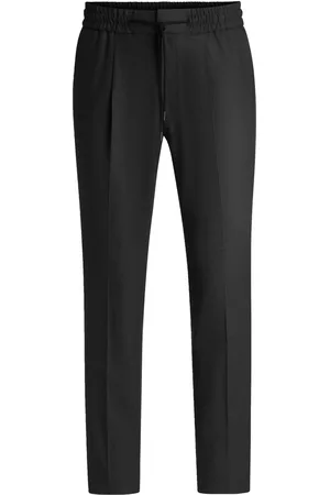 HUGO BOSS Wollhose mit Stretch und Bundfalte, Slim Fit