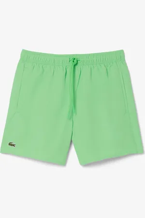 Lacoste Unifarbene Badeshorts mit Krokodil-Aufnäher