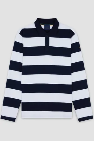 Paul & Shark Langarm-Poloshirt mit Blockstreifen