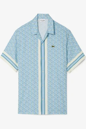 Lacoste Hemd aus einem Baumwollgemisch mit Print und Logo, Relaxed Fit