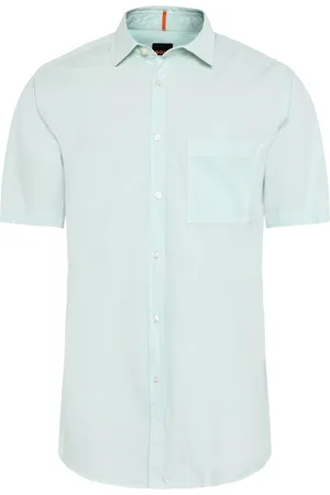 HUGO BOSS Glattes Kurzarmhemd aus Baumwolle, Regular Fit
