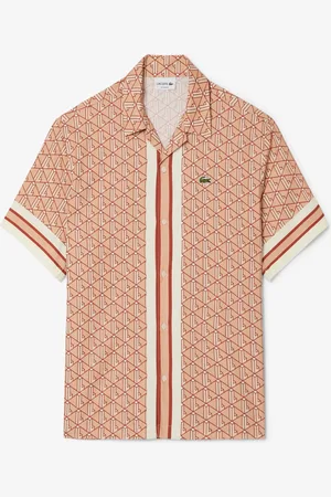 Lacoste Hemd aus einem Baumwollgemisch mit Print und Logo, Relaxed Fit