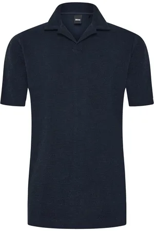 HUGO BOSS Frottee-Poloshirt mit Variokragen