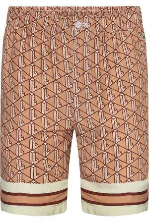 Lacoste Glatte Bermudashorts mit Monogramm-Print und Zip