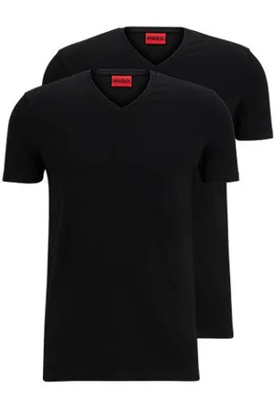 HUGO BOSS Zweier-Pack T-Shirts aus Stretch-Baumwolle mit V-Ausschnitt
