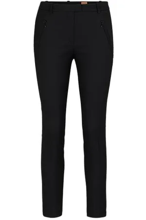 HUGO BOSS Slim-Fit Hose in Cropped-Länge mit Reißverschluss am Saum