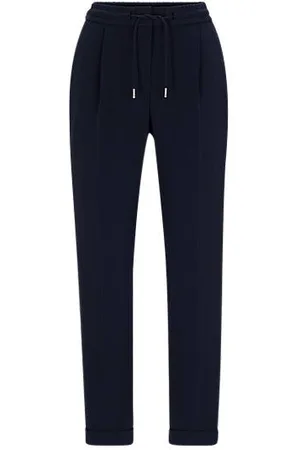 HUGO BOSS Regular-Fit Hose aus knitterfreiem japanischem Krepp mit Tunnelzug