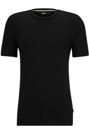 HUGO BOSS Regular-Fit T-Shirt aus Baumwoll-Jersey mit geripptem Kragen