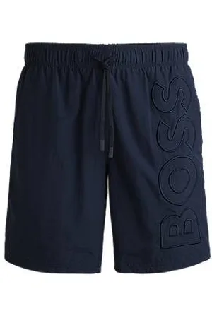 HUGO BOSS Badeshorts mit durchgehendem Innenfutter und 3D-Logo-Stickerei