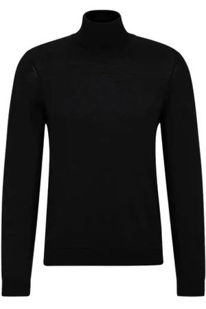 HUGO BOSS Regular-Fit Rollkragenpullover aus Merinowolle