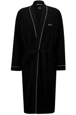 HUGO BOSS Morgenmantel aus Baumwoll-Jersey mit Logo-Stickerei