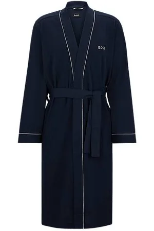 HUGO BOSS Morgenmantel aus Baumwoll-Jersey mit Logo-Stickerei
