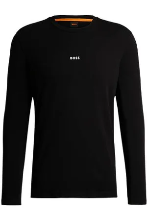 HUGO BOSS Longsleeve aus Stretch-Baumwolle mit Logo-Print