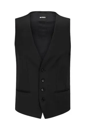 HUGO BOSS Slim-Fit Weste aus Schurwoll-Serge