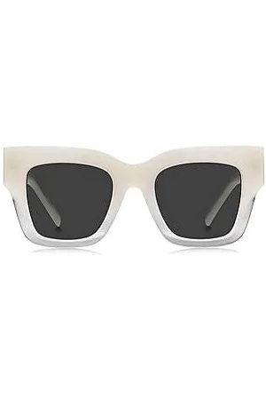 HUGO BOSS Sonnenbrille aus opalfarbenem Acetat mit charakteristischen Metalldetails