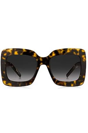 HUGO BOSS Sonnenbrille aus Acetat mit Havanna-Muster und charakteristischen Metalldetails
