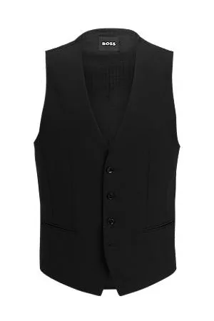HUGO BOSS Slim-Fit Weste aus Stretch-Schurwolle