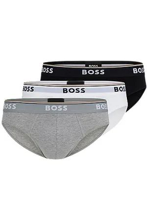 HUGO BOSS Dreier-Pack Slips aus Stretch-Baumwolle mit Logos am Bund