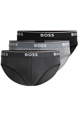 HUGO BOSS Dreier-Pack Slips aus Stretch-Baumwolle mit Logos am Bund