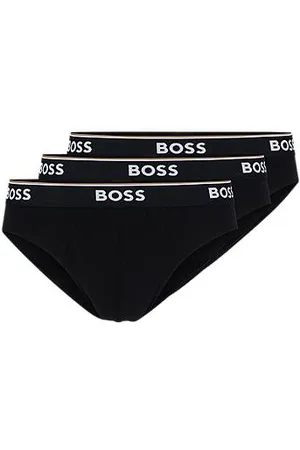 HUGO BOSS Dreier-Pack Slips aus Stretch-Baumwolle mit Logos am Bund