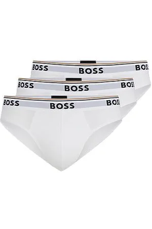 HUGO BOSS Dreier-Pack Slips aus Stretch-Baumwolle mit Logos am Bund