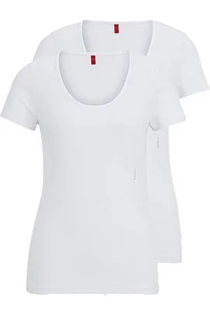 HUGO BOSS Zweier-Pack T-Shirts aus Stretch-Baumwolle mit Logos