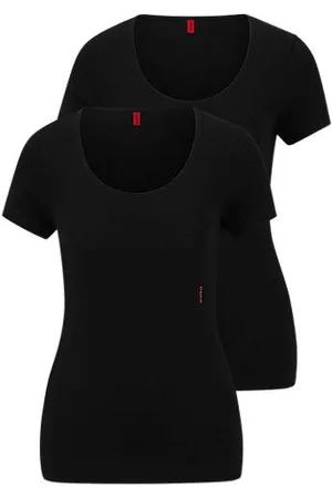 HUGO BOSS Zweier-Pack T-Shirts aus Stretch-Baumwolle mit Logos