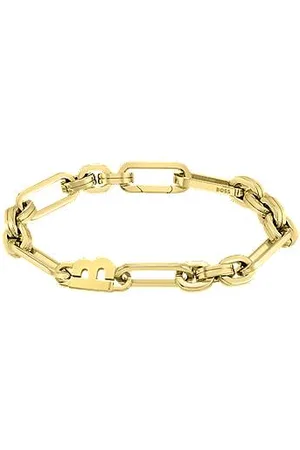 HUGO BOSS Goldfarbenes Gliederarmband mit B-Element