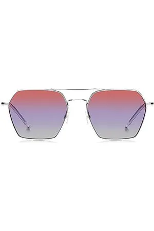 HUGO BOSS Sonnenbrille mit Doppelsteg und mehrfarbigen Gläsern