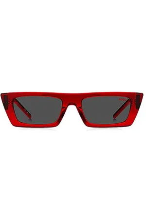 HUGO BOSS Sonnenbrille aus rotem Acetat mit 3D-Monogramm