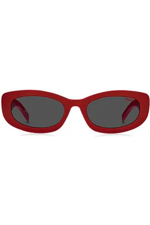 HUGO BOSS Rote Sonnenbrille mit Logo-Bügeln