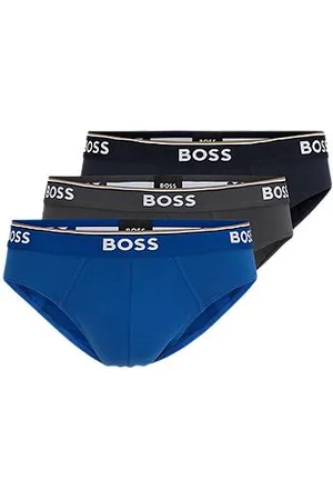 HUGO BOSS Dreier-Pack Slips aus Stretch-Baumwolle mit Logos am Bund