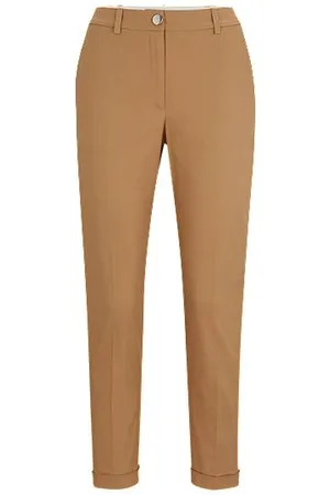 HUGO BOSS Regular-Fit Hose aus elastischem Baumwoll-Twill