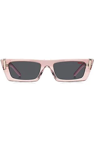 HUGO BOSS Sonnenbrille aus rosafarbenem Acetat mit 3D-Monogramm