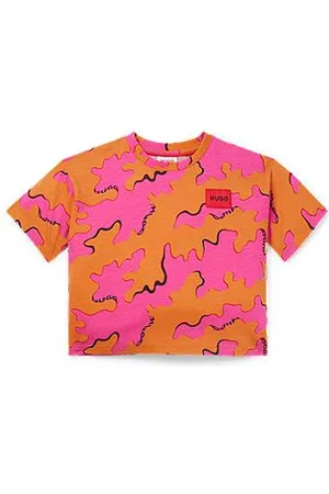 HUGO BOSS Kids-T-Shirt mit saisonalem Print und Logo-Etikett