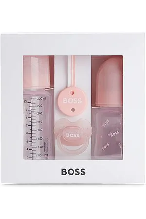 HUGO BOSS Baby-Geschenkset mit Fläschchen, Schnuller und Clip