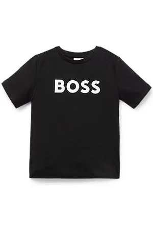 HUGO BOSS Kids-T-Shirt aus Baumwoll-Jersey mit Kontrast-Logo