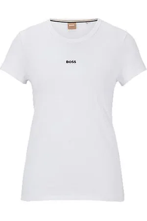 HUGO BOSS Slim-Fit T-Shirt aus Bio-Baumwolle mit Kontrast-Logo
