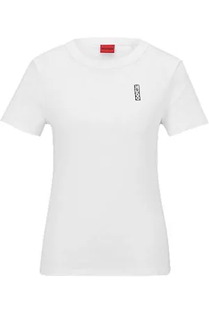 HUGO BOSS T-Shirt aus reiner Baumwolle mit Logo im Marker-Stil