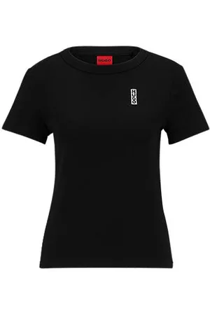 HUGO BOSS T-Shirt aus reiner Baumwolle mit Logo im Marker-Stil