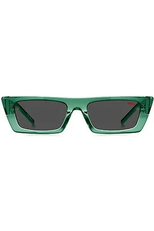 HUGO BOSS Sonnenbrille aus grünem Acetat mit Stack-Logos
