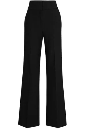 HUGO BOSS Regular-Fit Hose aus Stretch-Gewebe mit weitem Beinverlauf