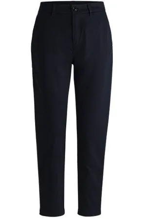 HUGO BOSS Regular-Fit Hose aus elastischem Baumwoll-Satin