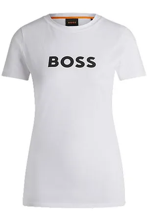 HUGO BOSS T-Shirt aus Baumwoll-Jersey mit Kontrast-Logo