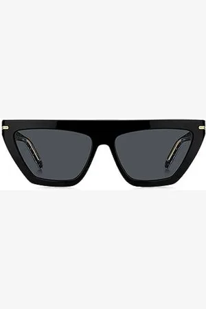 HUGO BOSS Sonnenbrille aus schwarzem Acetat mit goldfarbenen Details