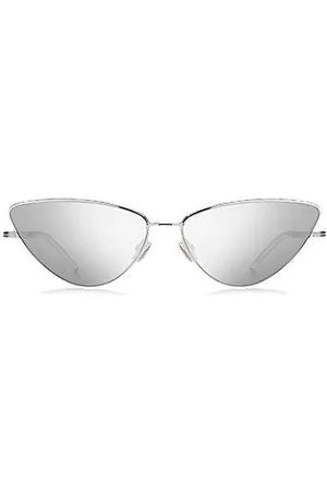 HUGO BOSS Cat-Eye-Sonnenbrille aus Edelstahl mit Signature-Details