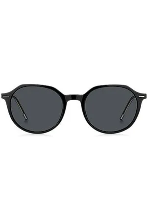 HUGO BOSS Sonnenbrille aus schwarzem Acetat mit goldfarbenen Details
