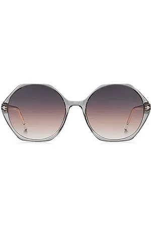 HUGO BOSS Sonnenbrille aus transparentem Acetat mit sechseckiger Fassung
