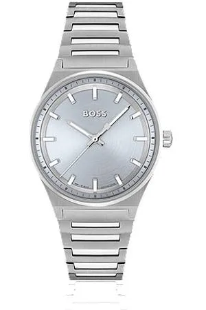 HUGO BOSS Uhr mit Gliederarmband und silberfarbenem Zifferblatt