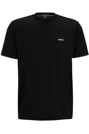 HUGO BOSS Regular-Fit T-Shirt aus Stretch-Baumwolle mit Kontrast-Logo
